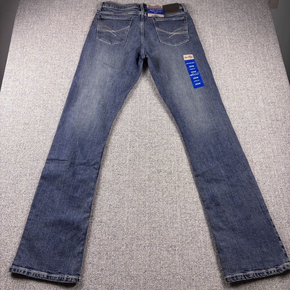 Wrangler 20X No. 42 Vintage Bootcut Jeans Mens 32x38 Blue Denim Stretch
